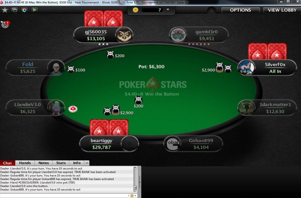 A Poker Table at Pokerstars