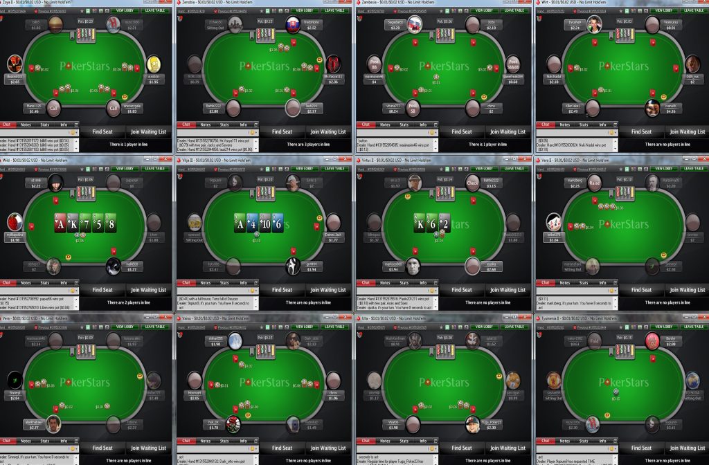 At Pokerstars you can Tile 12 Tables