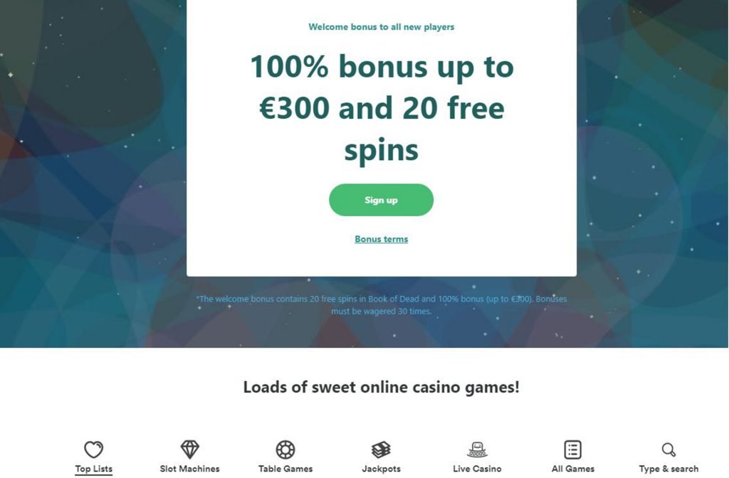 Casumo Rewards you for Signing up!