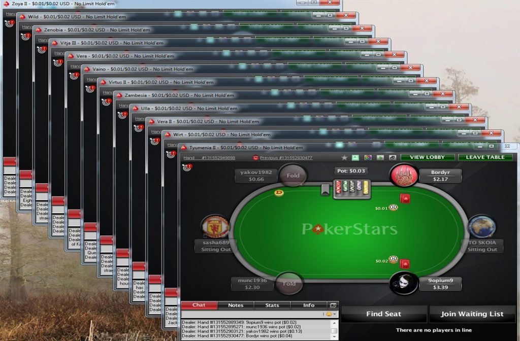 You can also choose to cascade Tables at Pokerstars