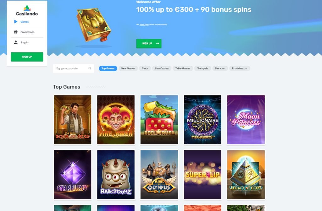 Homepage of Casilando