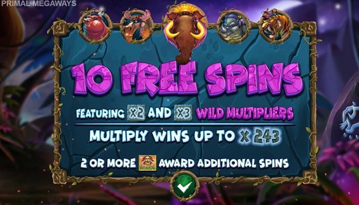 Primal Megaways Free Spins