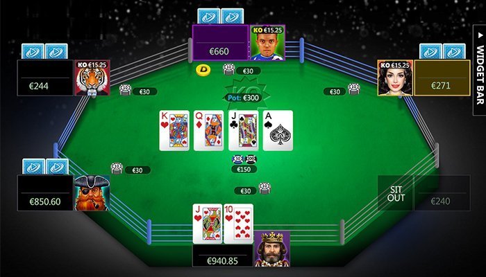 The pokertable can look like a boxring