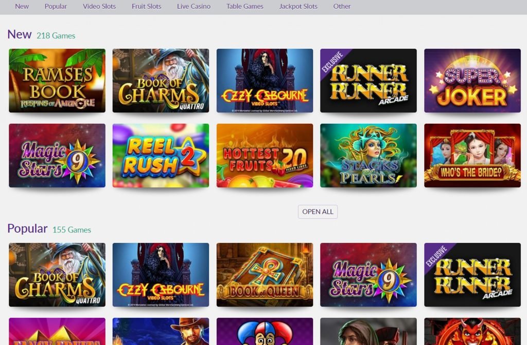 Game Selection Omni Slots Casino