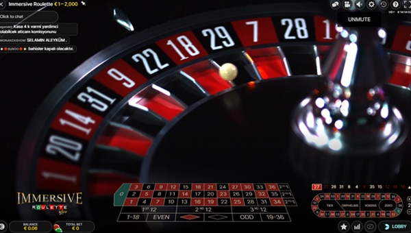 Immersive roulette slow motion