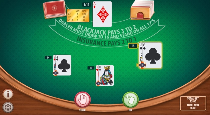 Online Blackjack table