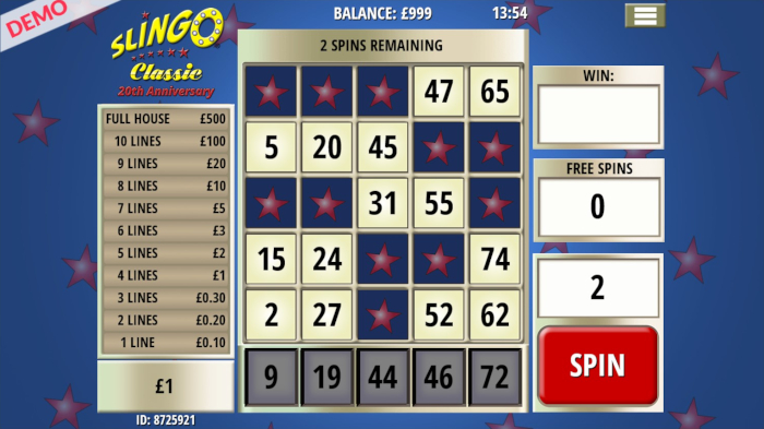 Slingo Classic Gameplay