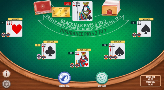 Blackjack table