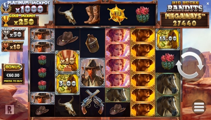 ReelPlay created Big Bucks Bandits Megaways through Yggdrasil’s YG Masters program.