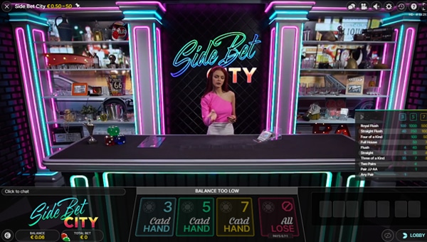 Live Studio Game Side Bet City