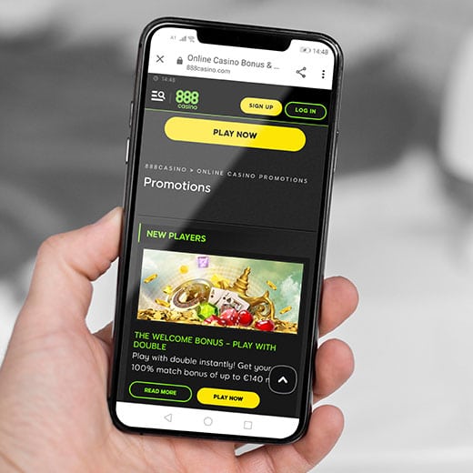 888 Casino at mobile device