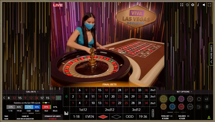 At Viva Las Vegas Roulette a Live Dealer Releases the Ball