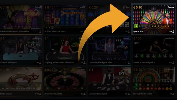 Choose Spin a Win from Playtech