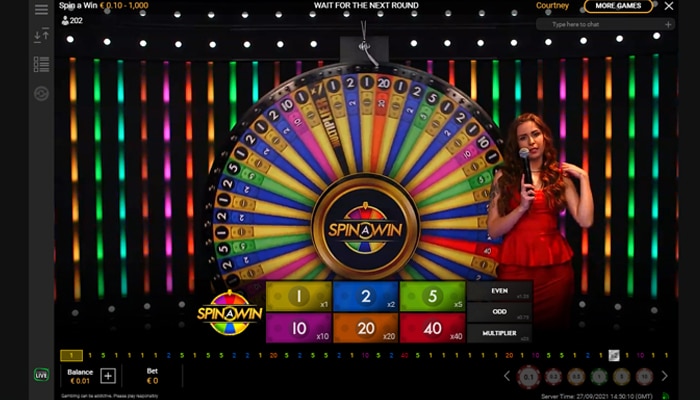 Live Spin a Win is presented by a Live host