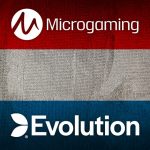 Microgaming and Evolution logo on Dutch flag