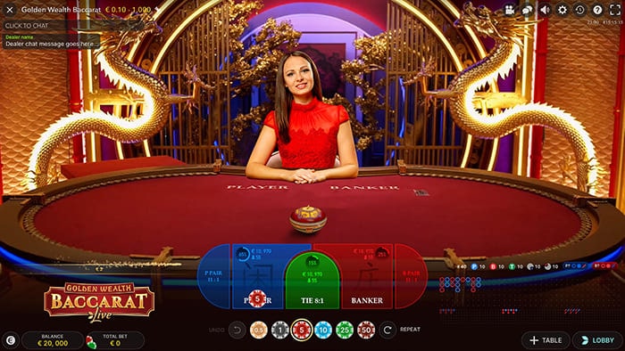 Golden Wealth Baccarat table