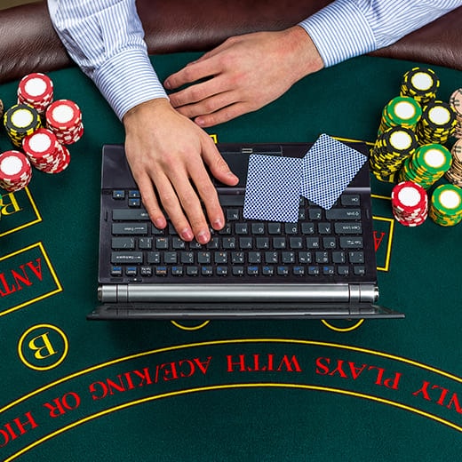 Man gambling online