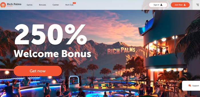 Great Welcome Offer at Rich Palms Casino