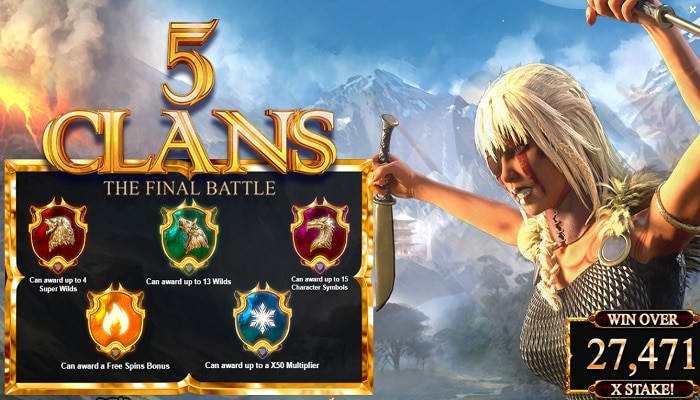 5 Clans: The Final Battle is the latest slot to arrive by Yggdrasil.