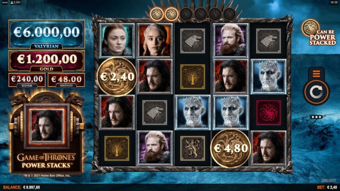 Game of Thrones slot gameplay