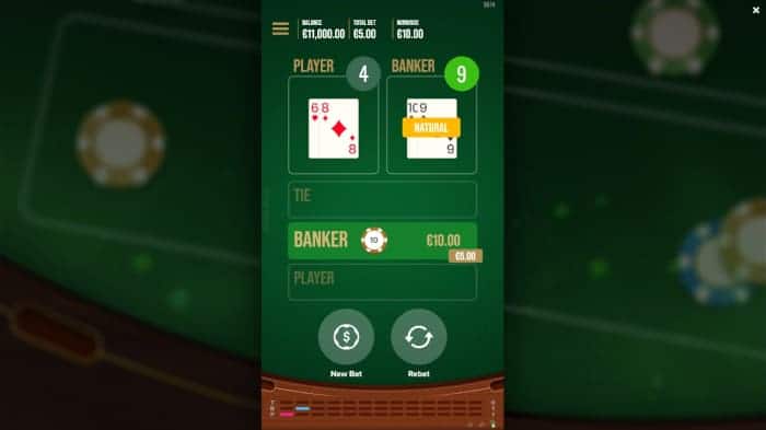 Baccarat Evolution gameplay