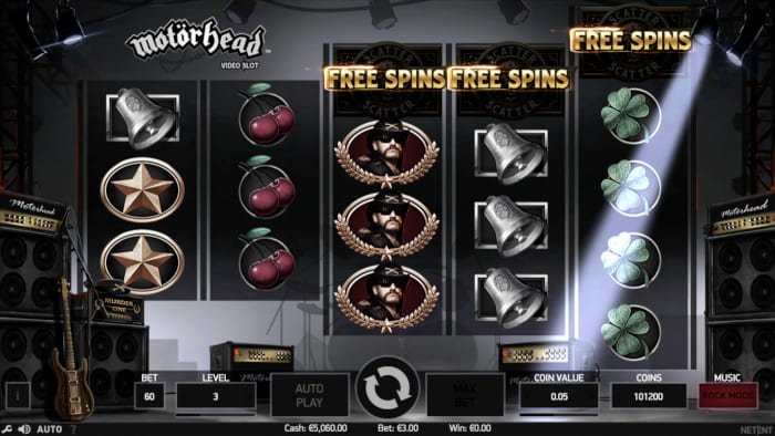 Motorhead video slot gameplay