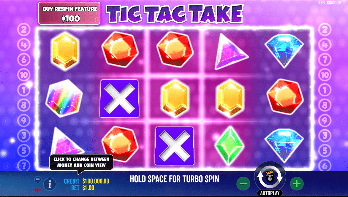 In-game image of Tic Tac Take featuring various symbols