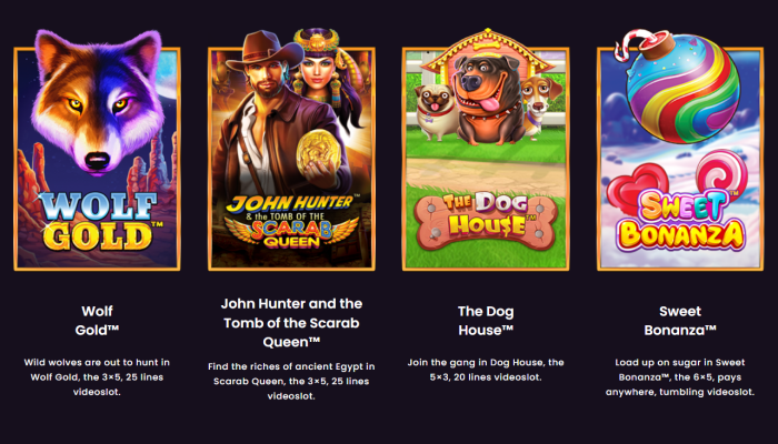 Image featuring some of Pragmatic Play's most popular slot games