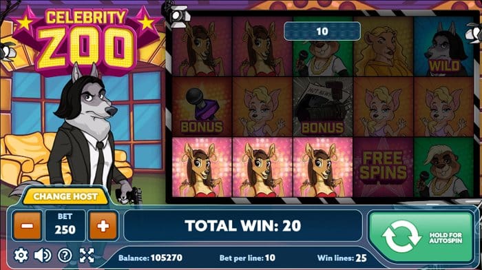 Celebrity Zoo is a funny slot
