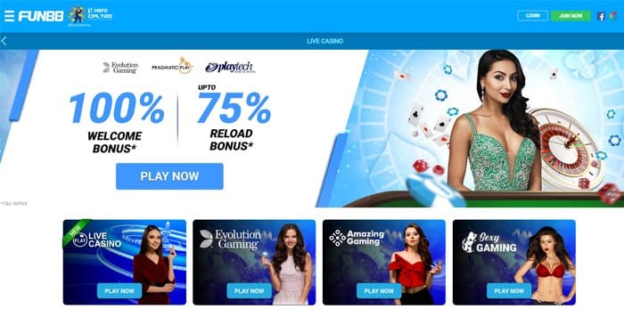 FUN88 Live Casino Bonus