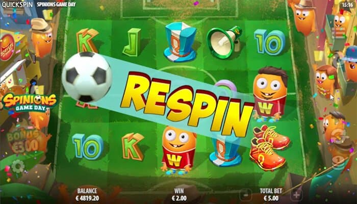Passing Wild Re-Spins feature