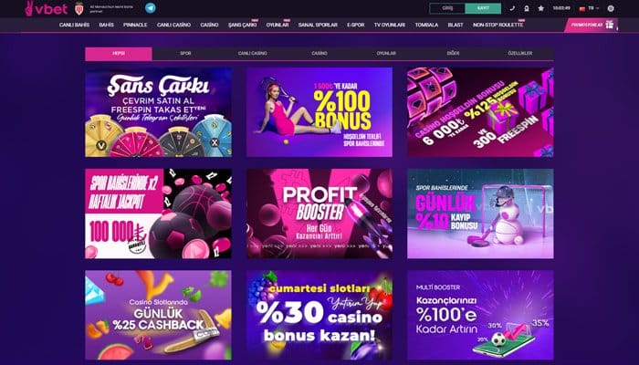Some great bonuses at VBET Turkey