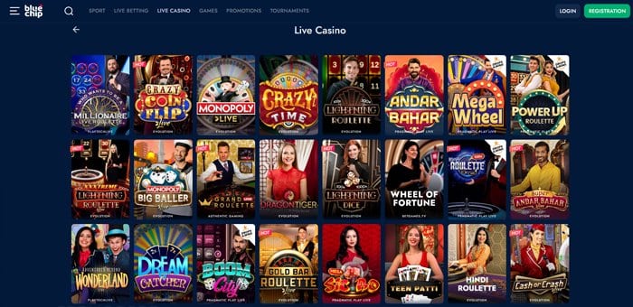 Live Casino Games at BlueChip