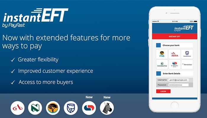 Insatnt EFT is very popular in South Africa