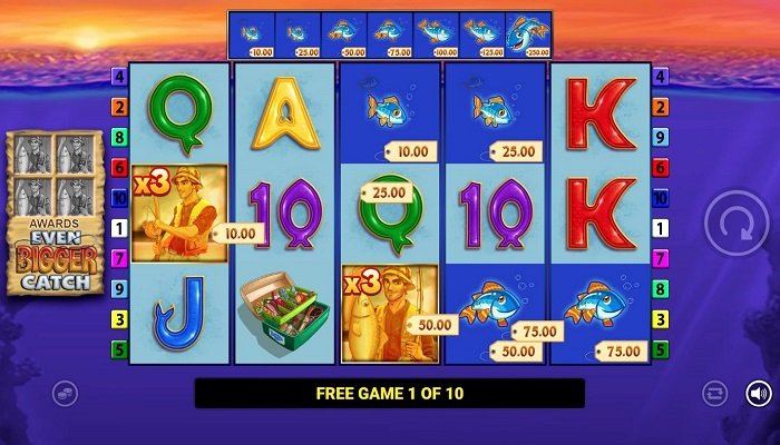 The Free Spins is where the fun begins in Fishin’ Frenzy Even Bigger Catch.