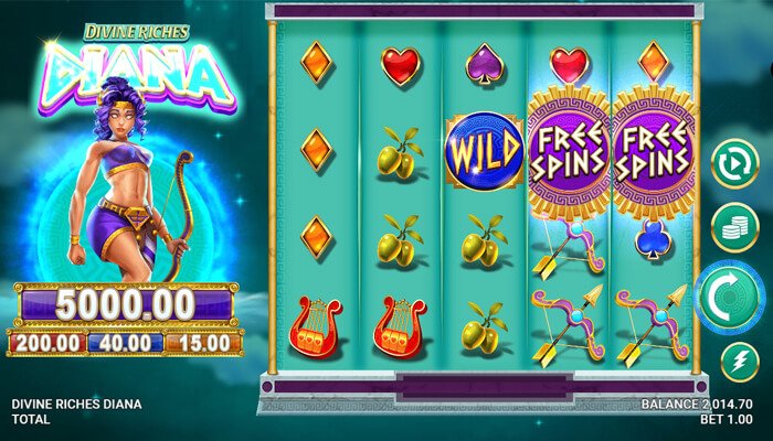 Divine Riches Diana, new slot by Just For The Win