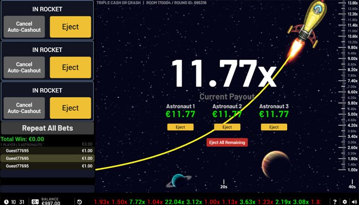 Triple Cash or Crash game by Betsoft