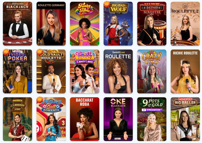 Great selection of live casino games at Casino Infinity