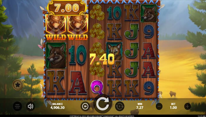 Wild Wild Bison slot feature - Wild Rush