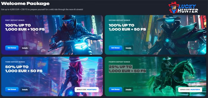 Lucky Hunter has got some awesome bonuses