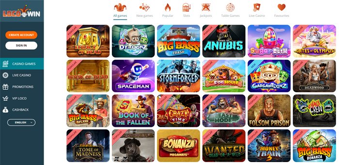 Locowin Casino Lobby