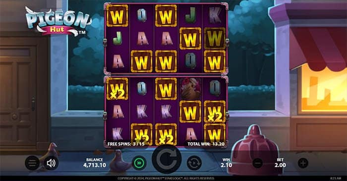 Piheon Hut video slot free spins round