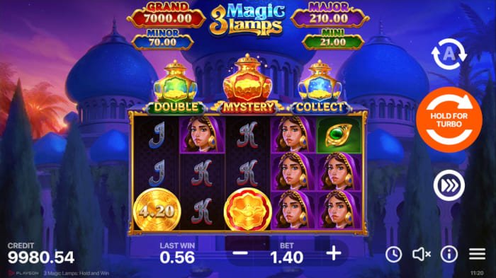 3 Magic Lamps video slot gameplay
