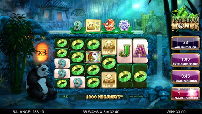 Panda Money video slot free spins round