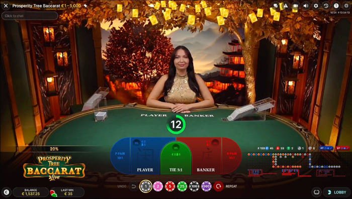 Prosperity Tree Baccarat live casino game