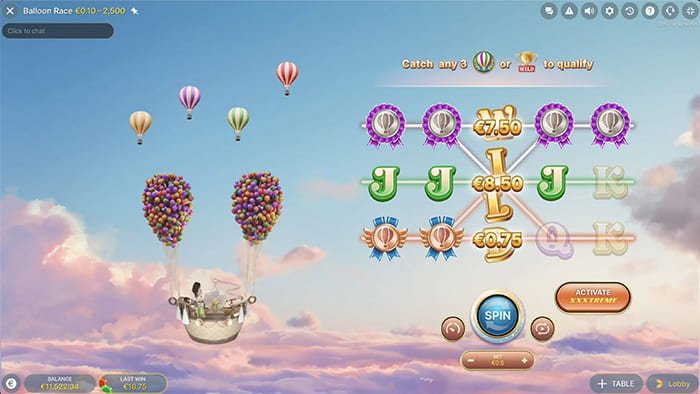Balloon Race live video slot gameplay