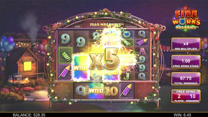 Fireworks Megaways Free Spins round