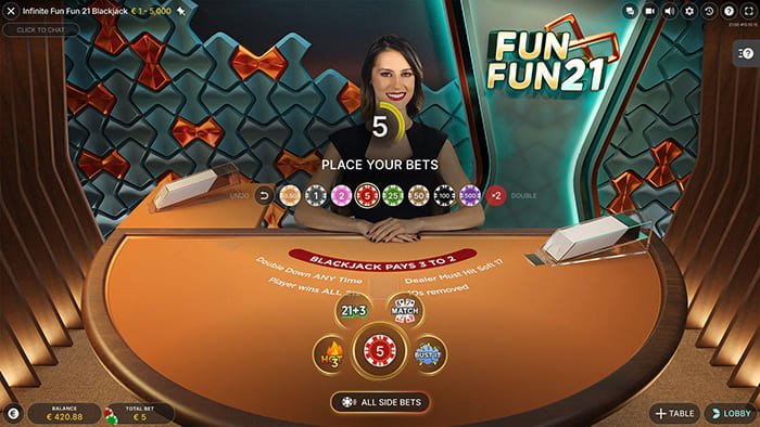 Infinite Fun Fun 21 Blackjack gameplay