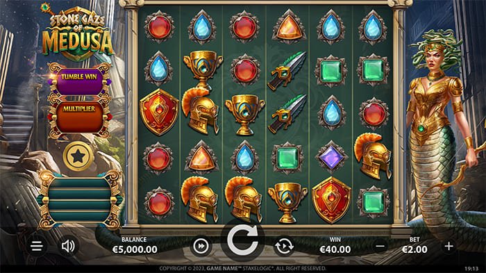 Stone Gaze of Medusa video slot base game