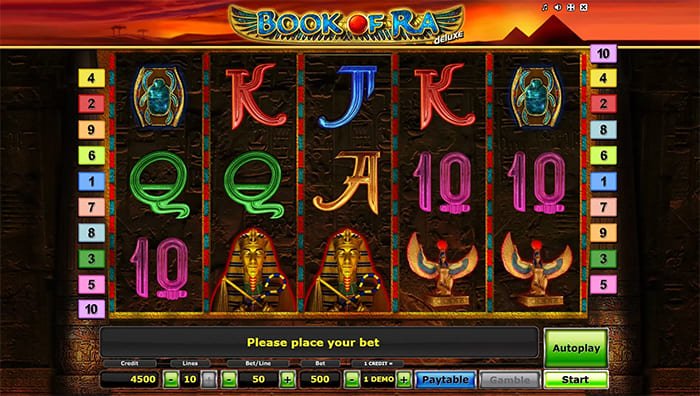 Book of Ra video slot base game
